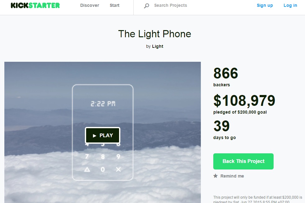 Light Phone Light Phone do Joe Hollier và Kaiwei Tang tạo ra