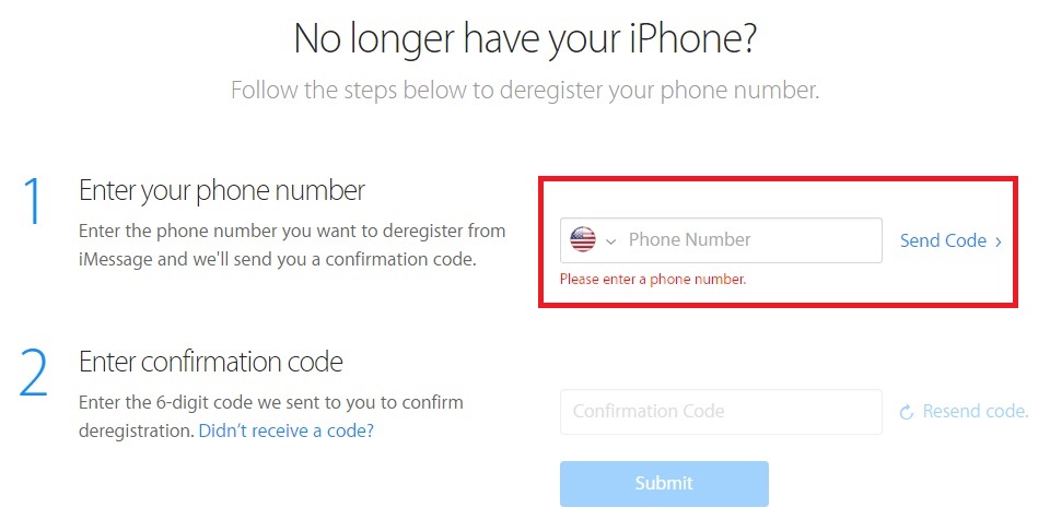 Hủy đăng ký sử dụng iMessage trực tuyến