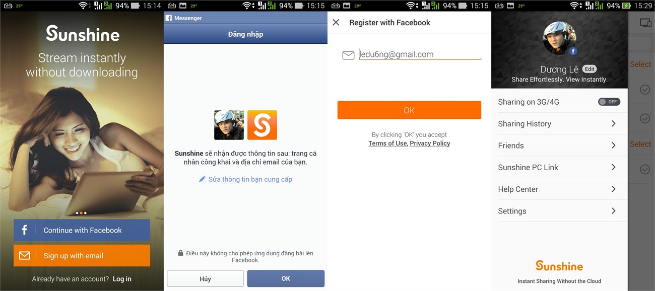 Đăng nhập Sunshine