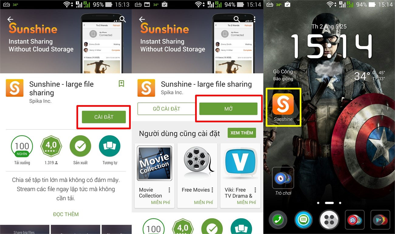 Cài đặt Sunshine