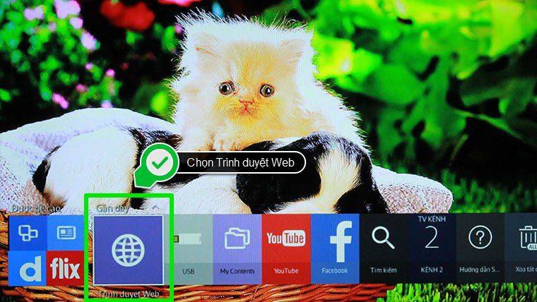 Chọn Trình duyệt web Cách xóa lịch sử trình duyệt web trên Smart tivi Samsung > Chọn Trình duyệt web