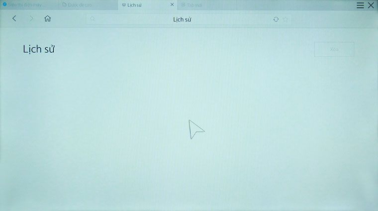 Trình duyệt lúc này đã không còn lịch sử duyệt web Cách xóa lịch sử trình duyệt web trên Smart tivi Samsung > Trình duyệt lúc này đã không còn lịch sử duyệt web
