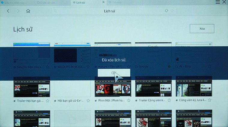 Xóa lịch sử duyệt web thành công Cách xóa lịch sử trình duyệt web trên Smart tivi Samsung > Xóa lịch sử duyệt web thành công