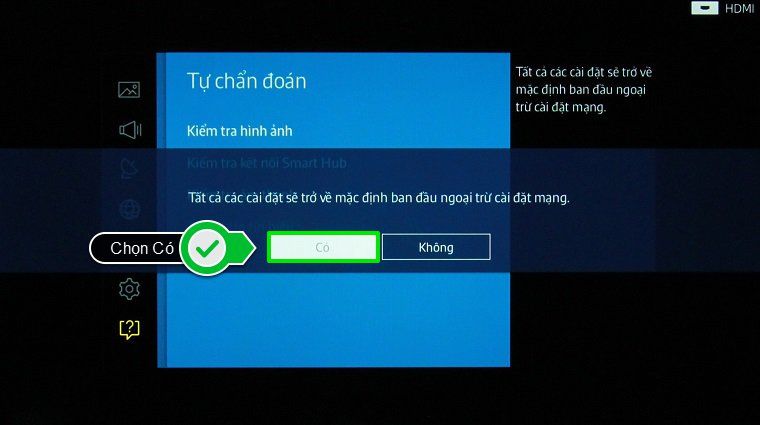 Chọn có để xác nhận