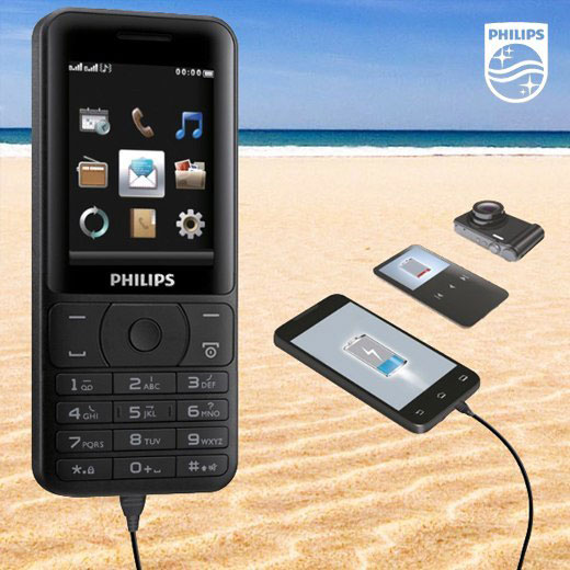 Philips Xenium E180 có tính năng sạc cho thiết bị khác