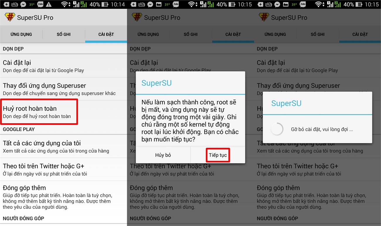 Hủy Root cho Asus Zenfone bằng SuperSU Pro