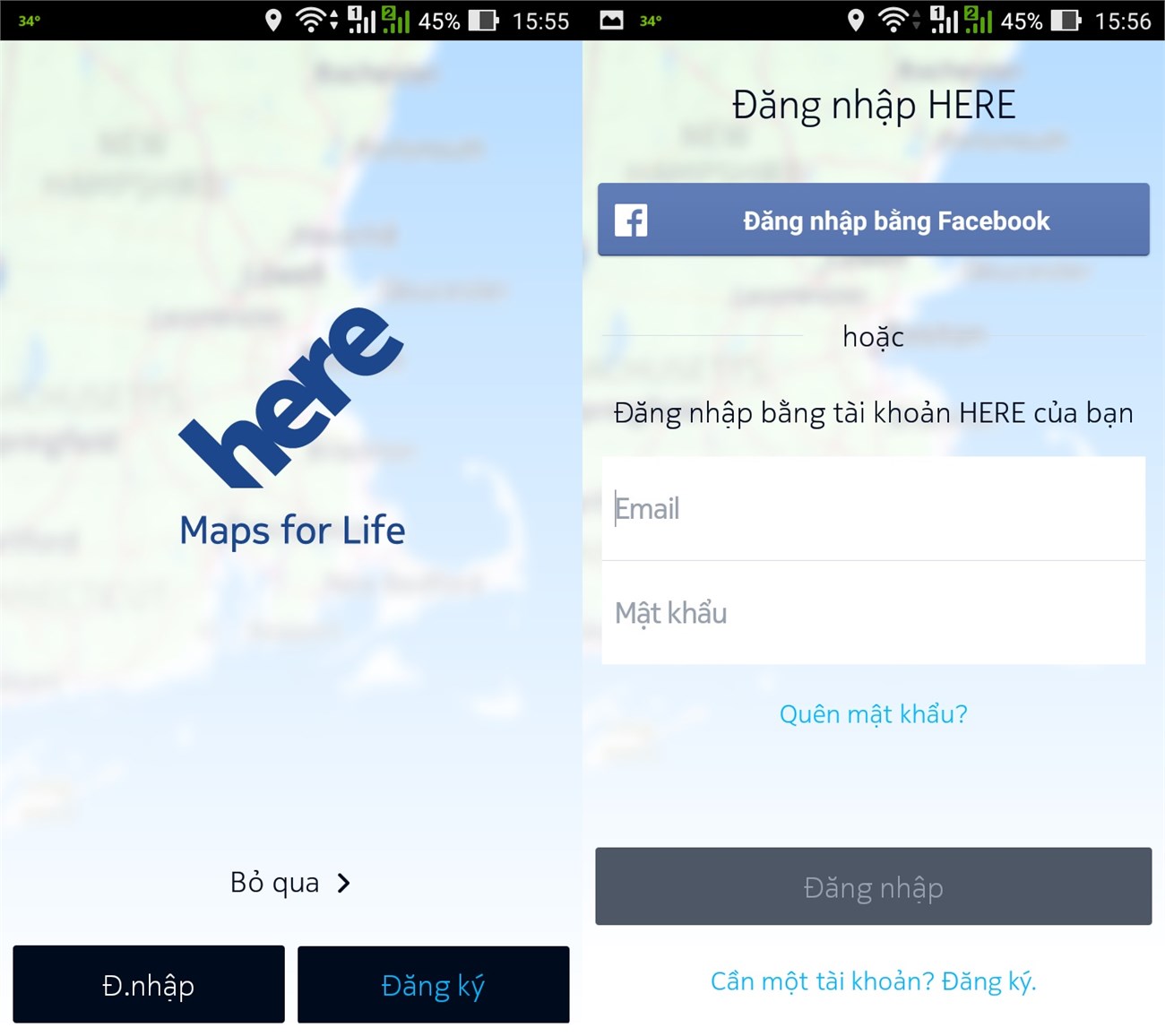 Đăng nhập tài khoản HERE Maps Đăng nhập tài khoản HERE Maps