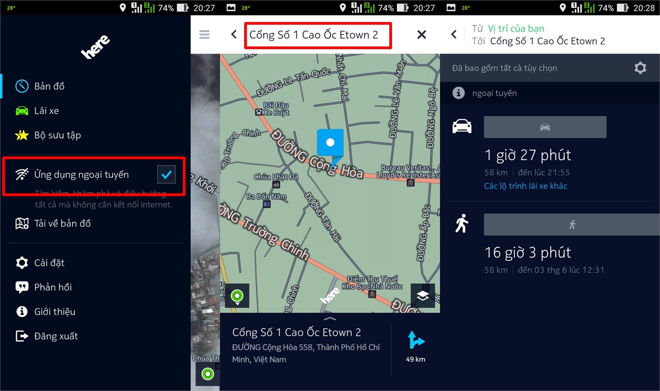 Tìm đường khi ngoại tuyến Tìm đường khi ngoại tuyến