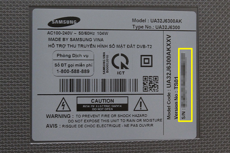 Cách tìm Serial Number trên tivi Samsung