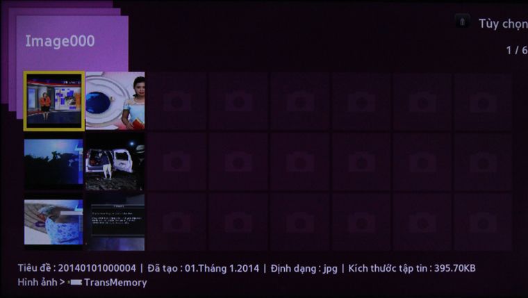 Cách chụp ảnh màn hình trên tivi Samsung > Chọn ảnh muốn xem