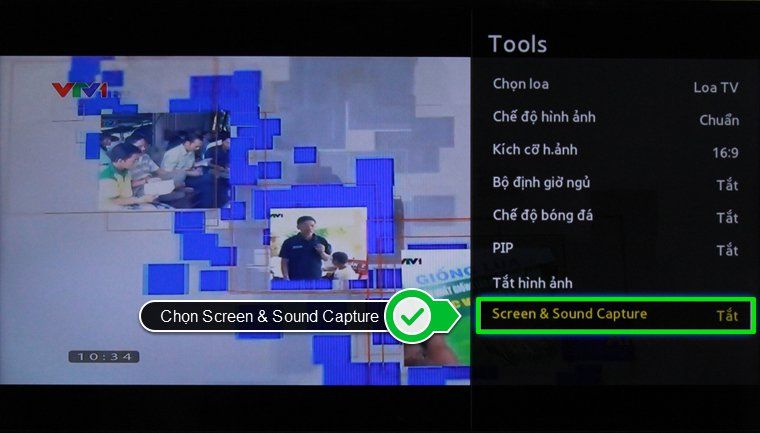 Cách chụp ảnh màn hình trên tivi Samsung > Chọn Screen & Sound Capture