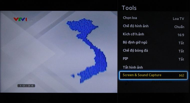 Cách chụp ảnh màn hình trên tivi Samsung > Tính năng chụp màn hình đã được bật