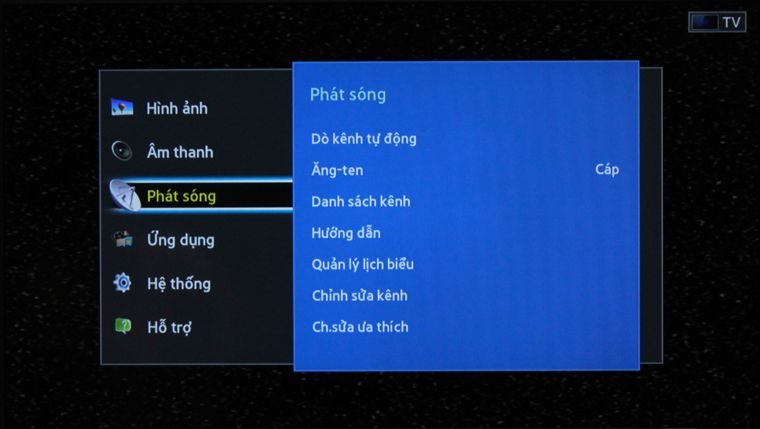 Chọn vô tuyến Cách sử dụng điều khiển tivi Samsung J5100 > Chọn vô tuyến