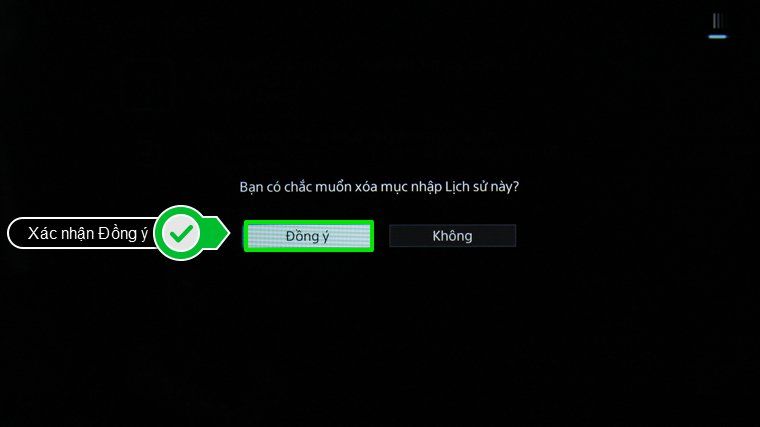 Xác nhận Đồng ý Cách xóa lịch sử trình duyệt web trên tivi thông minh Sony > Xác nhận Đồng ý