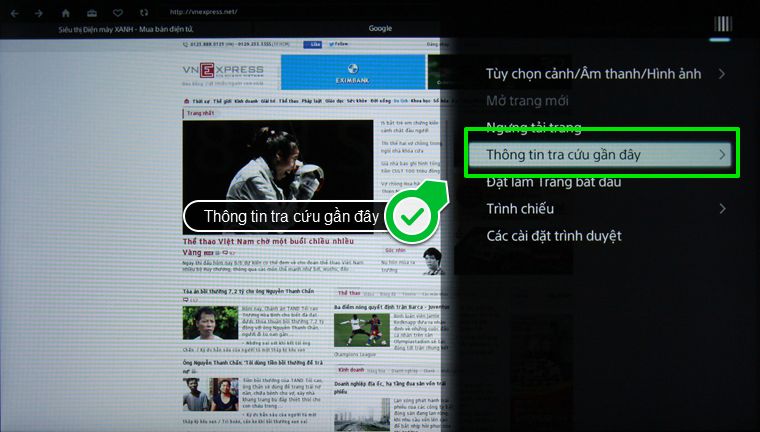 Cách xóa lịch sử trình duyệt web trên tivi thông minh Sony Cách xóa lịch sử trình duyệt web trên tivi thông minh Sony > Cách xóa lịch sử trình duyệt web trên tivi thông minh Sony