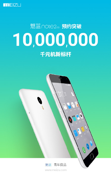 Meizu M2 Note đạt 10 triệu đơn hàng