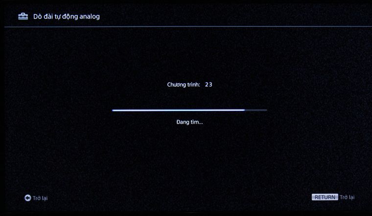 Tivi đang trong quá trình dò kênh