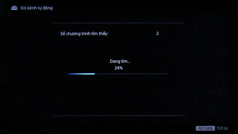 Tivi đang trong quá trình dò kênh