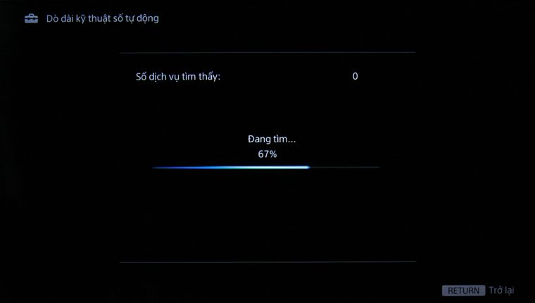 Tivi đang trong quá trình dò kênh