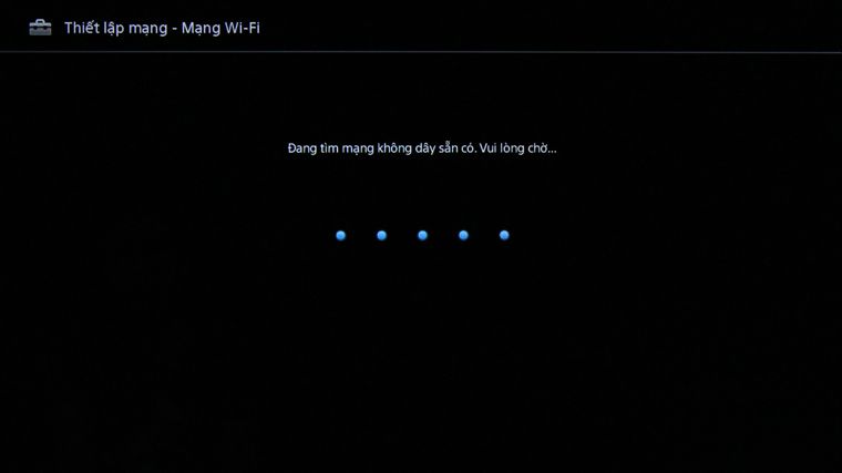 Tivi đang trong quá trình dò tìm mạng