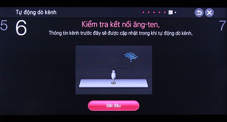 Cách khôi phục cài đặt gốc tivi thông minh LG bằng phím cơ > Nhấn Bắt đầu