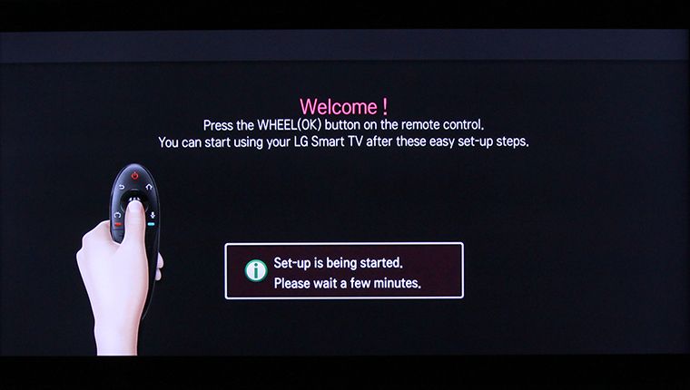 Cách khôi phục cài đặt gốc tivi thông minh LG bằng phím cơ > Màn hình chào mừng của LG