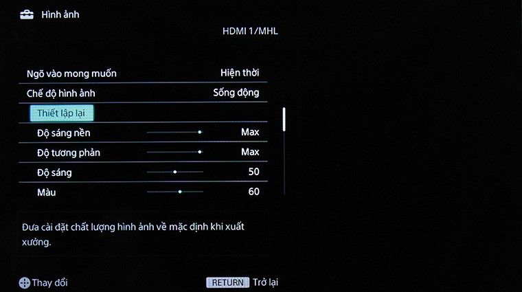 Chọn Thiết lập lại Chọn Thiết lập lại
