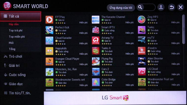 Kho ứng dụng của LG Cách tải ứng dụng trên Smart tivi LG chạy hệ điều hành NetCast > Kho ứng dụng của LG