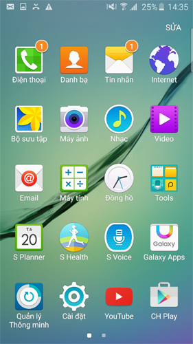 Galaxy S6 Edge giao diện