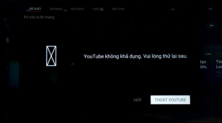 Dấu hiệu khi tivi vào được ứng dụng YouTube và Facebook