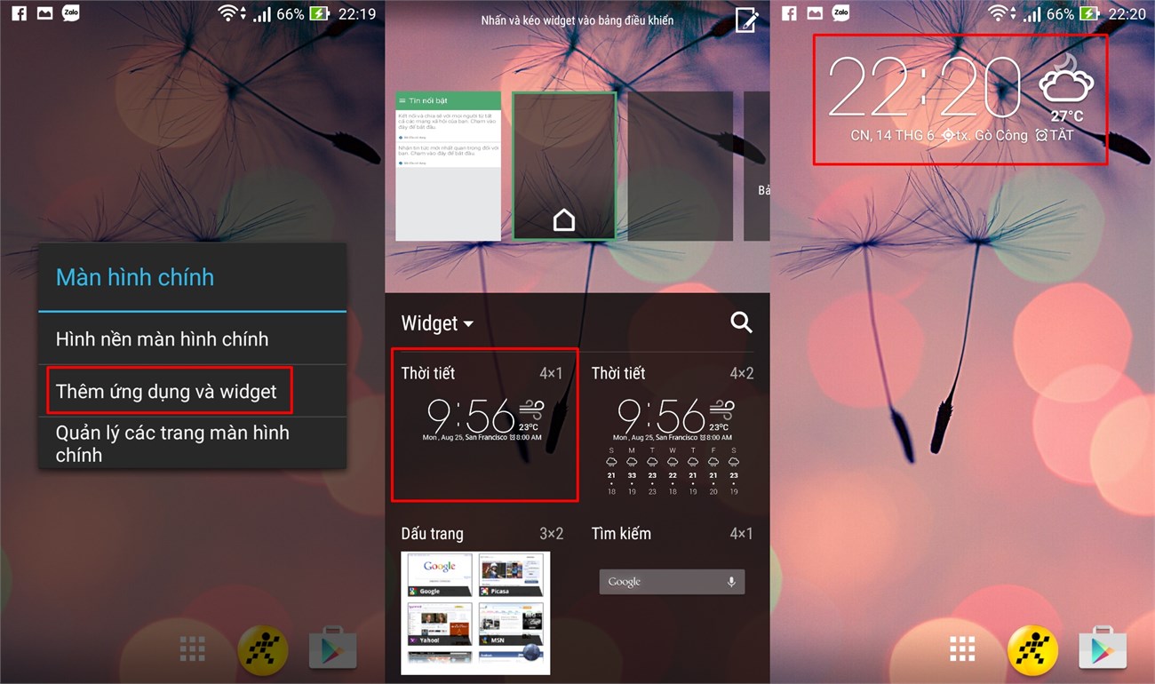Thêm Widget