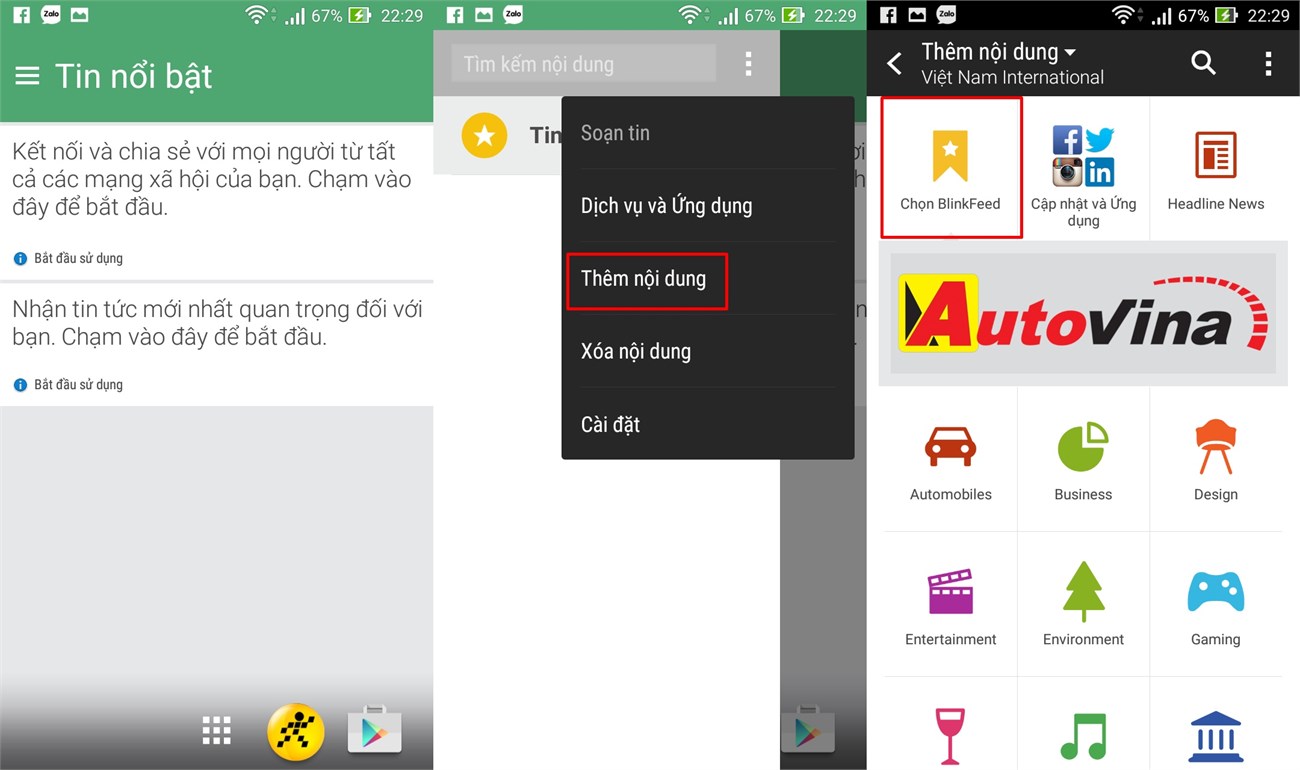 Thêm nội dung HTC BlinkFeed