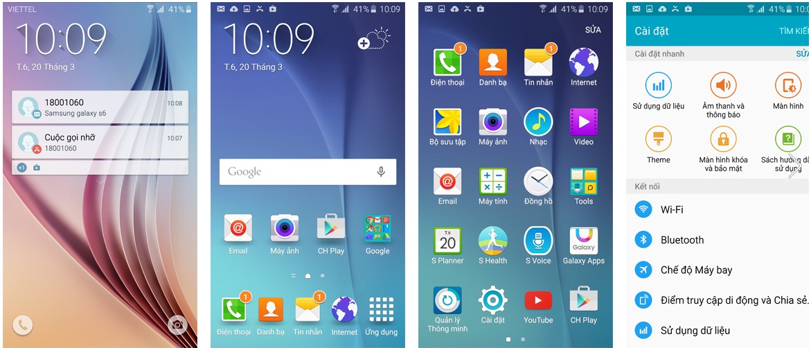 Galaxy S6 giao diện Galaxy S6 giao diện