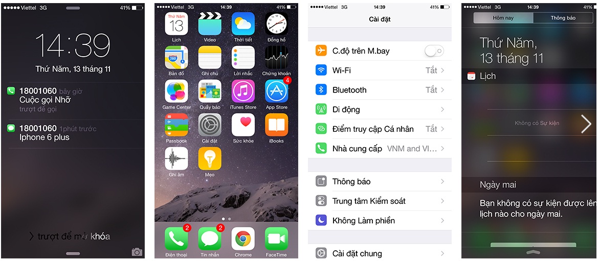 Giao diện iPhone 6 Plus