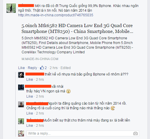 Bphone là ‘nạn nhân’ của nạn nhái smartphone ở Trung Quốc từ năm 2014?