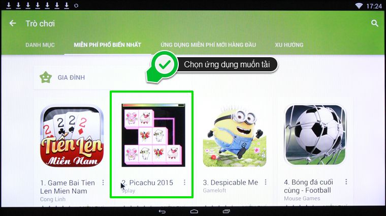 Cách tải ứng dụng trên tivi thông minh Toshiba > Chọn ứng dụng muốn tải