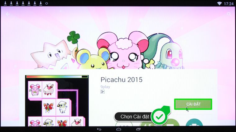 Cách tải ứng dụng trên tivi thông minh Toshiba > Chọn Cài đặt