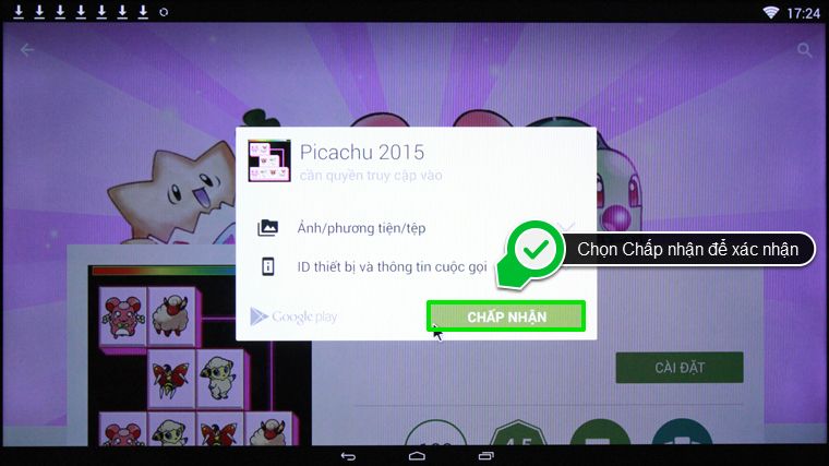 Cách tải ứng dụng trên tivi thông minh Toshiba > Chọn Chấp nhận để xác nhận