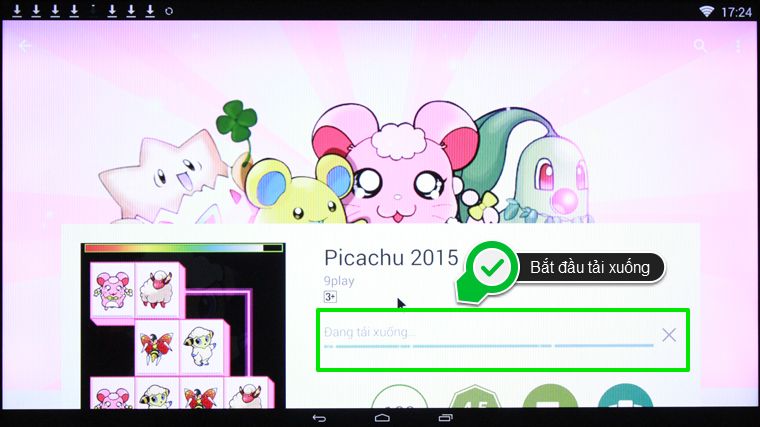 Cách tải ứng dụng trên tivi thông minh Toshiba > Ứng dụng bắt đầu tải xuống
