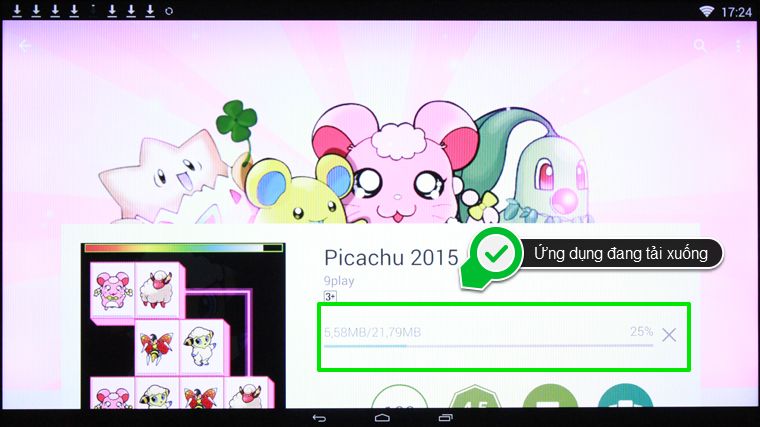 Cách tải ứng dụng trên tivi thông minh Toshiba > Ứng dụng đang được tải xuống