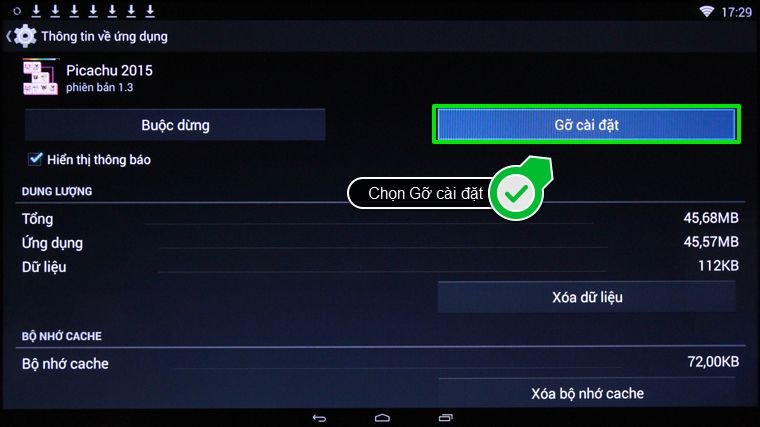 Chọn Gỡ cài đặt Cách xóa ứng dụng trên Smart tivi Toshiba > Chọn Gỡ cài đặt