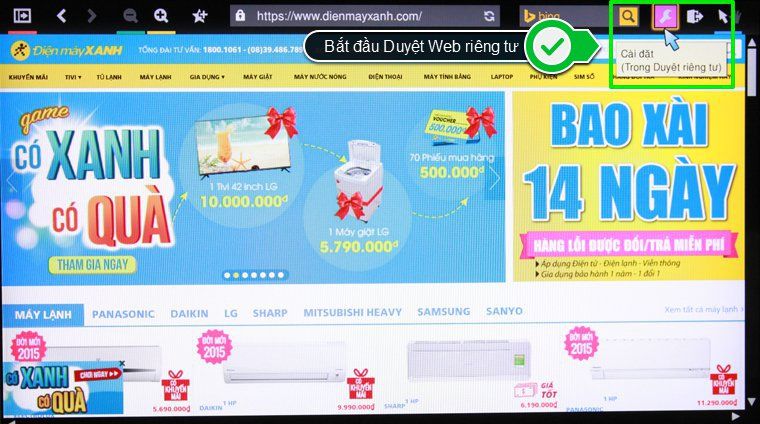 Bạn đã có thể duyệt web riêng tư trên tivi