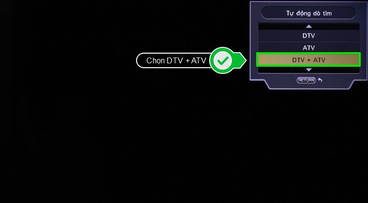 Chọn DTV + ATV