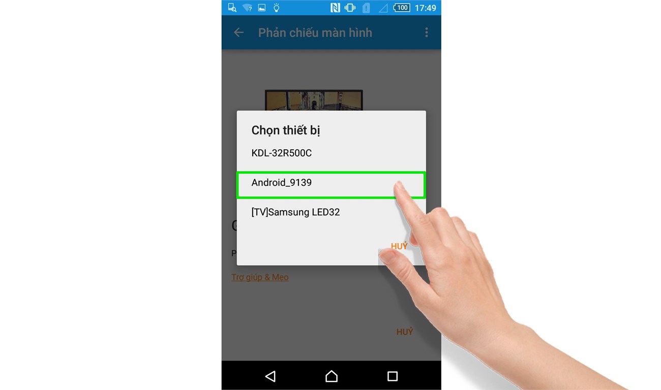 Chọn tivi bạn muốn kết nối