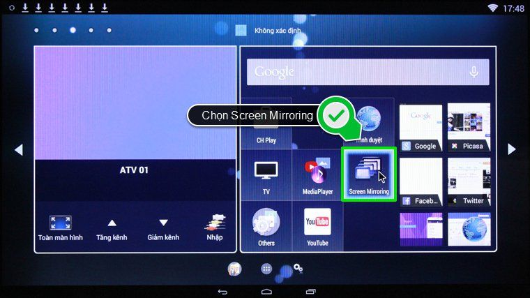 Chọn Screen Mirroring