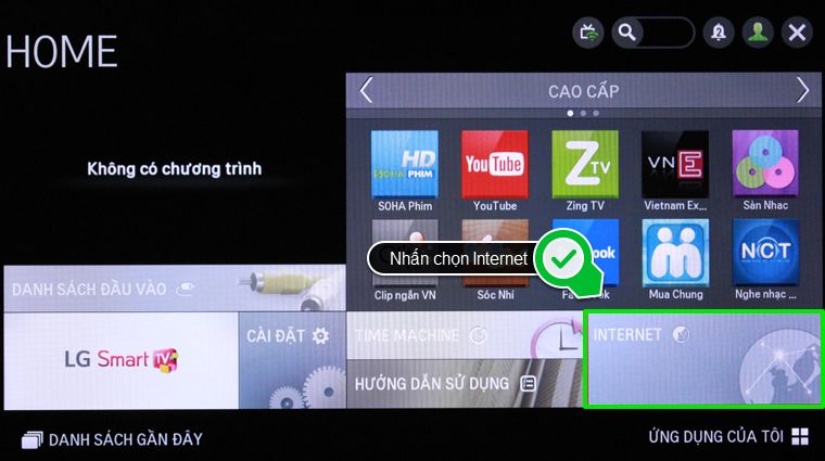 Chọn truy cập internet