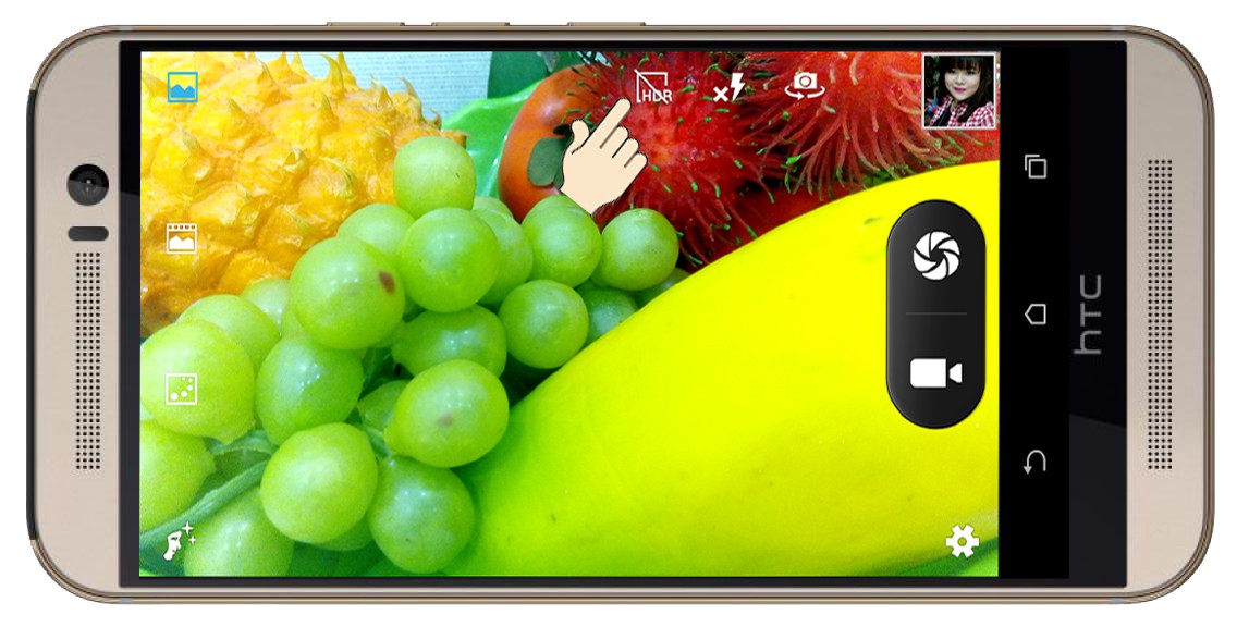 Giao diện camera sau cùng các tính năng mặc định của máy