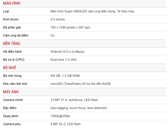 Thông số cấu hình phiên bản cho Việt Nam 1