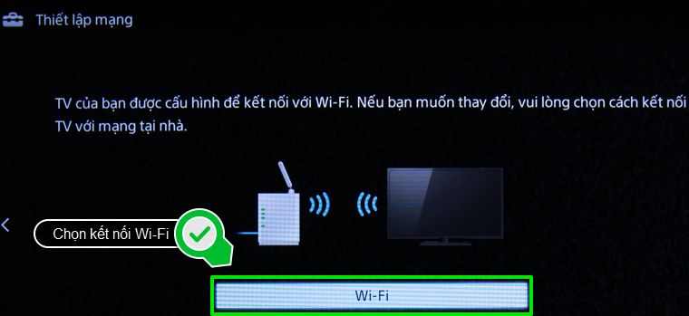 Chọn kết nối mạng wifi