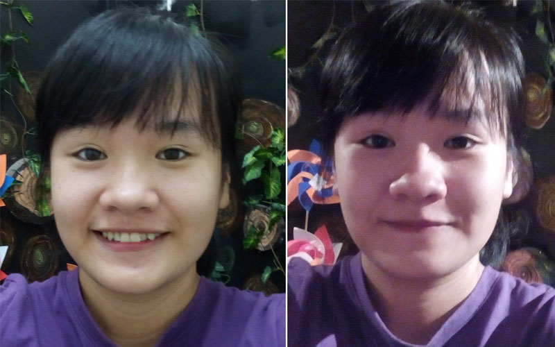 Máy nhận diện khuôn khá nhanh để làm mịn da và cho chất ảnh rất tốt